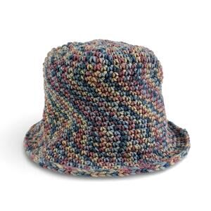 Crochet Multi Color Colorway Festival Pixelated Knit Bucket Hat